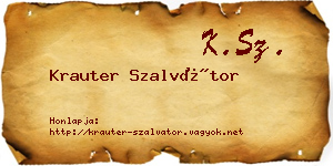 Krauter Szalvátor névjegykártya
